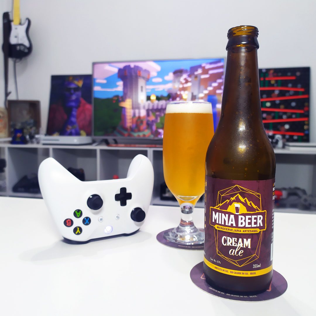 Hora de minerar em Minecraft, acompanhado da Cream Ale da Mina Beer