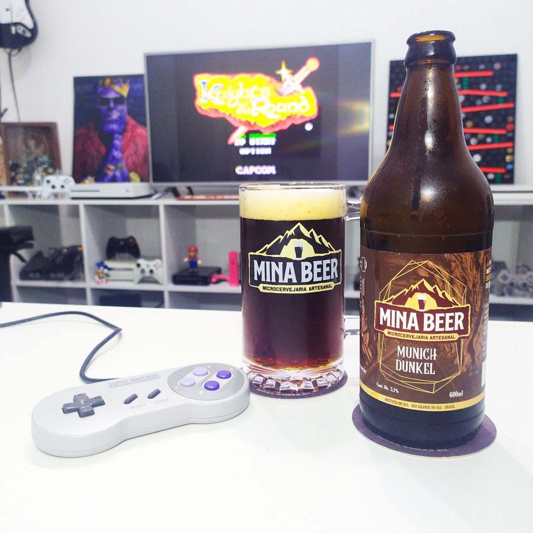 Knights of the Round do SNES com a Munich Dunkel da Mina Beer