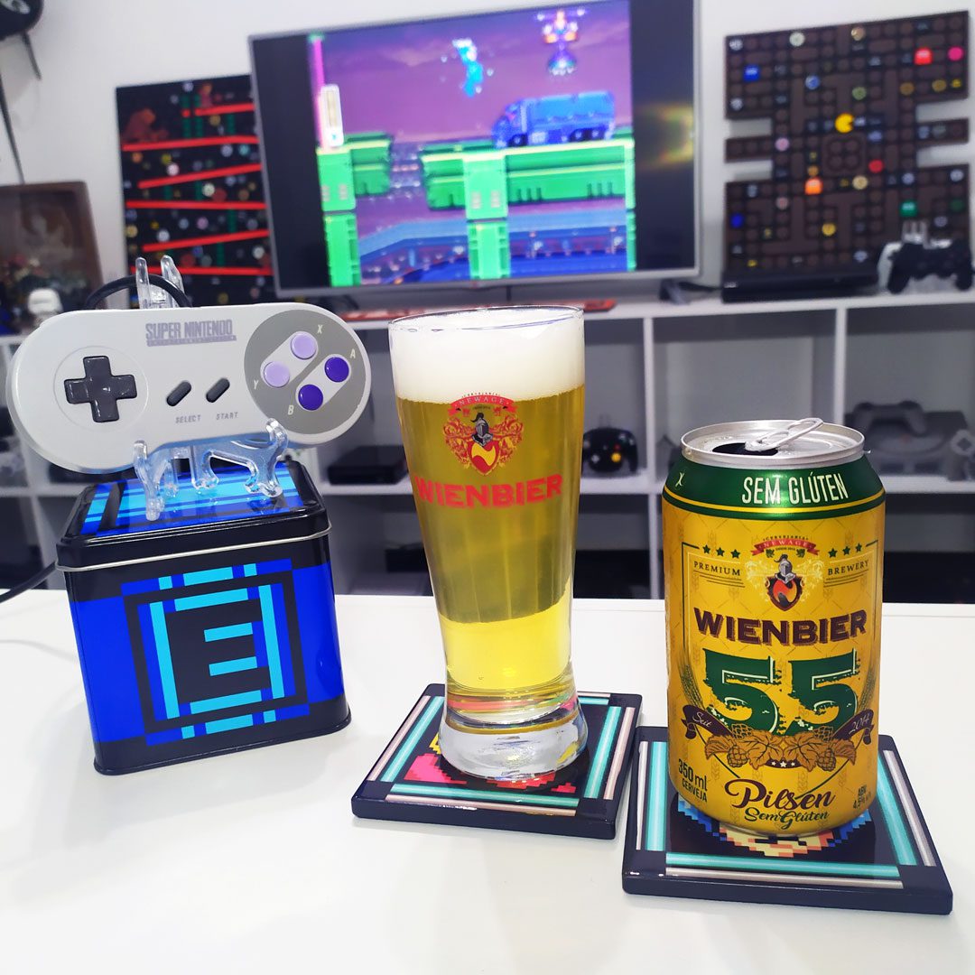 Jogando Mega Man X no Snes com e provando a Wienbier 55 Pilsen sem glúten