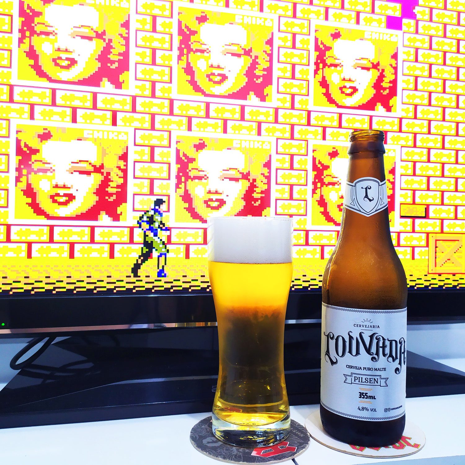 Shinobi do Master System com a Pilsen da Cervejaria Louvada