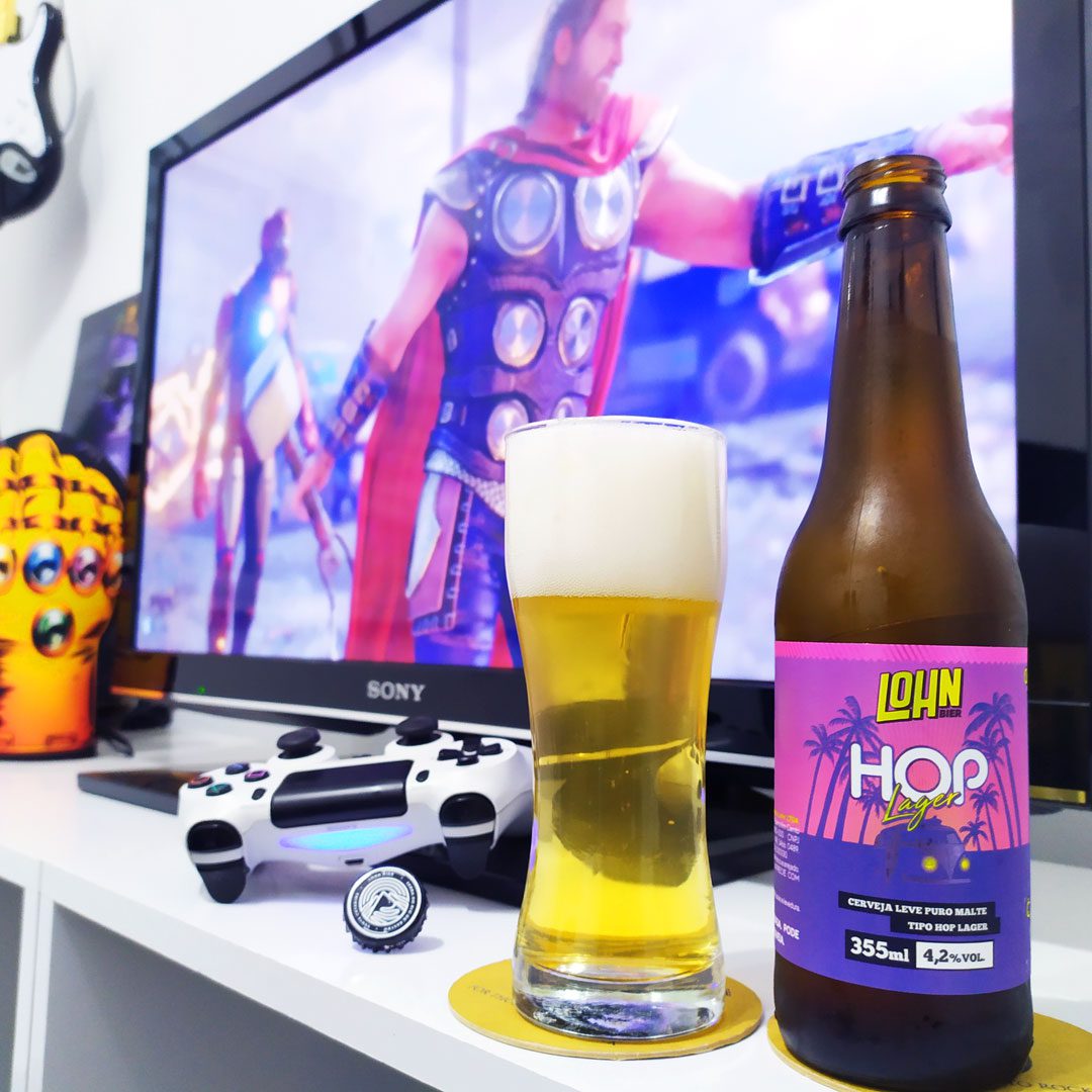 A Hop Lager da Lohn Bier com Marvel's Avengers no PlayStation 4