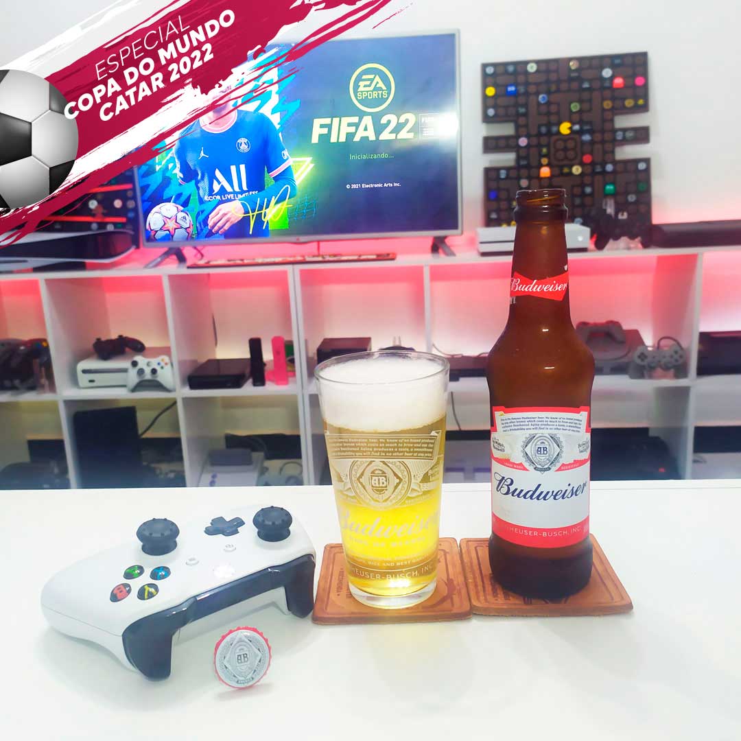 Resenha da cerveja Budweiser com FiFA 2022 no Xbox One