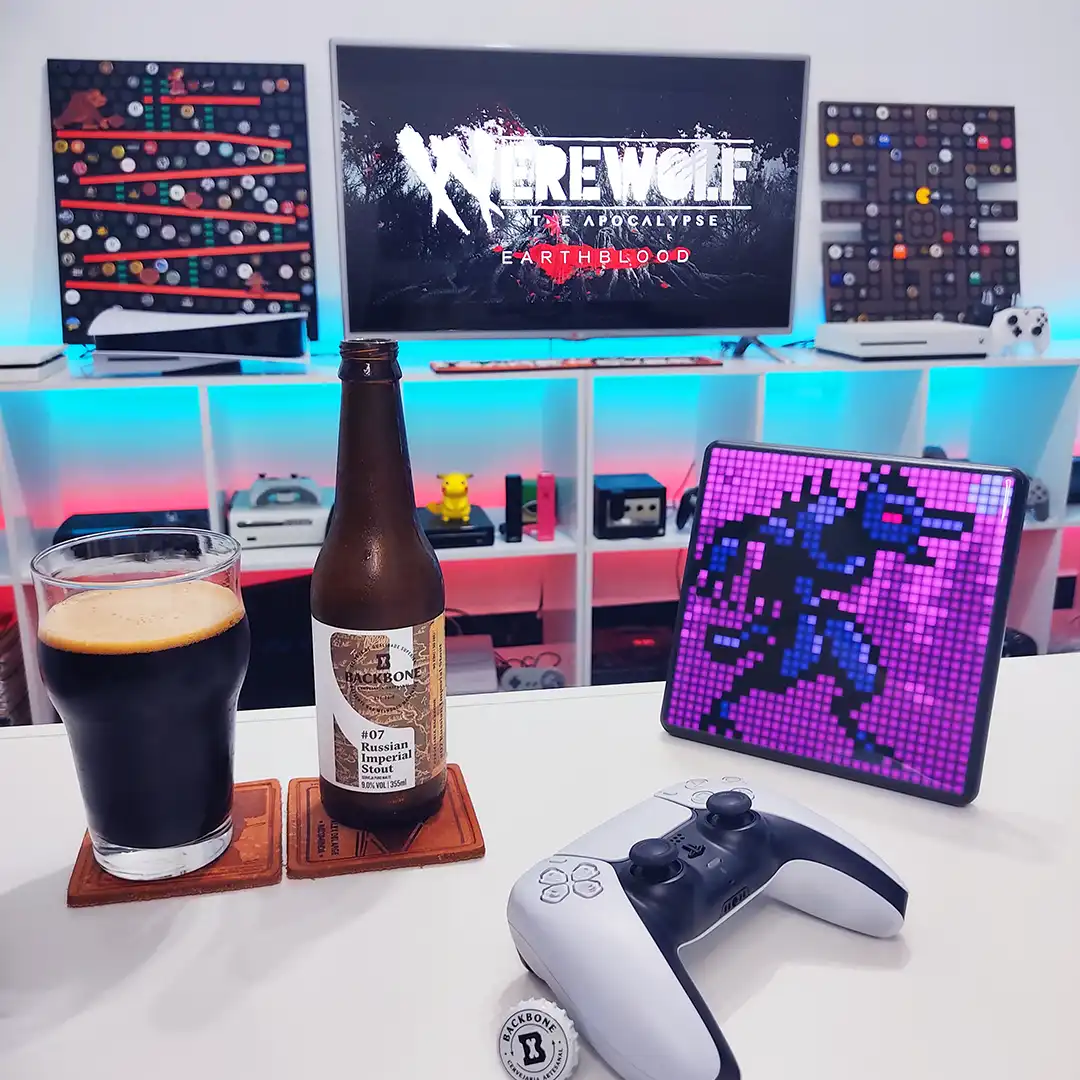 Review da Russian Imperial Stout da Backbone com Werewolf The Apocalypse no PS5