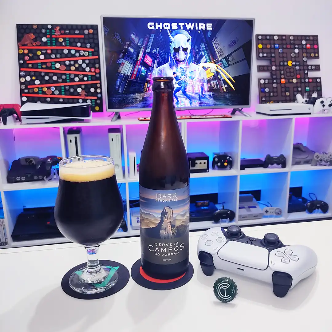 Ghostwire Tokyo no PS5 e Belgian Dark Strong Ale dda Campos do Jordão