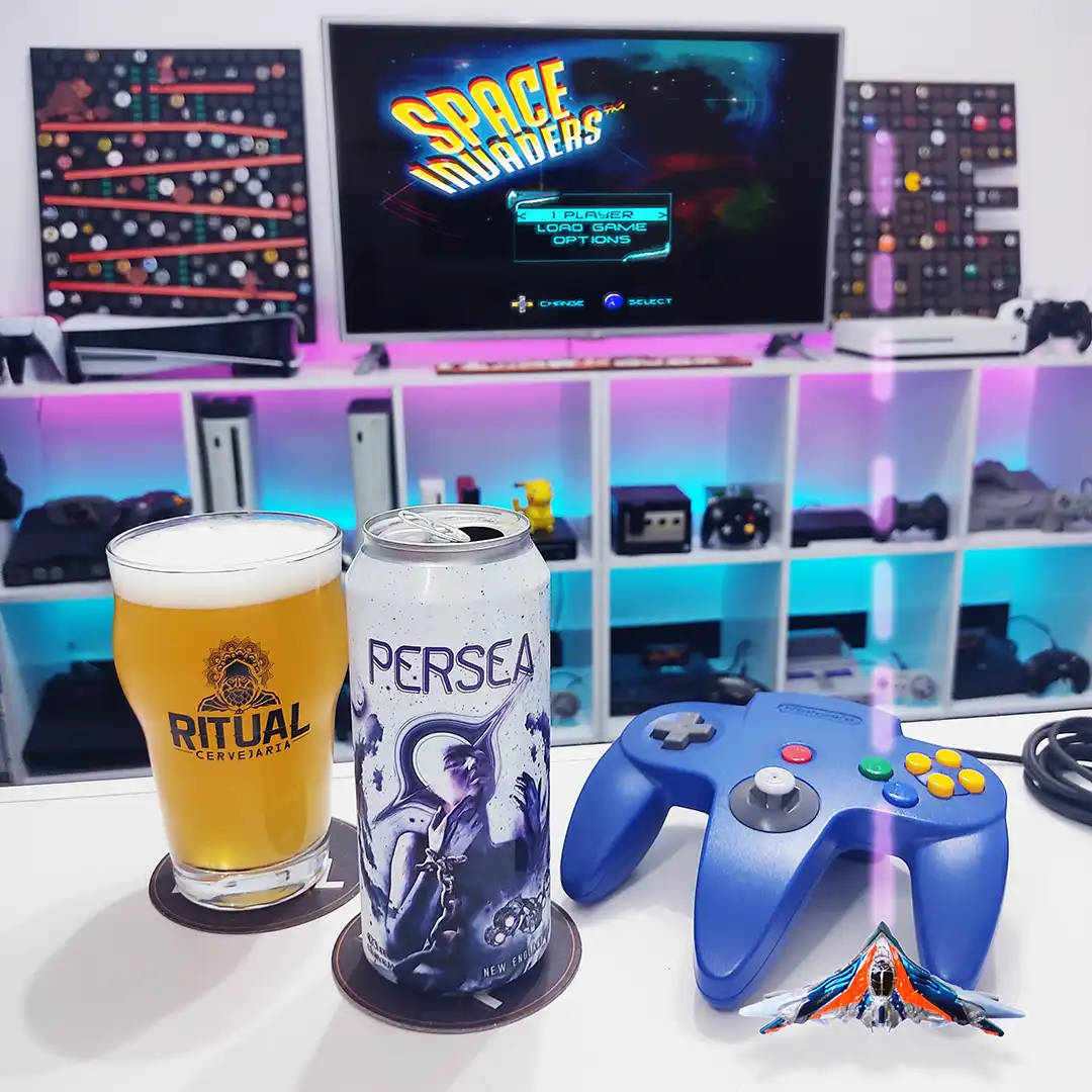 Space Invaders N64 com a Persea, a New England IPA da Cervejaria Ritual