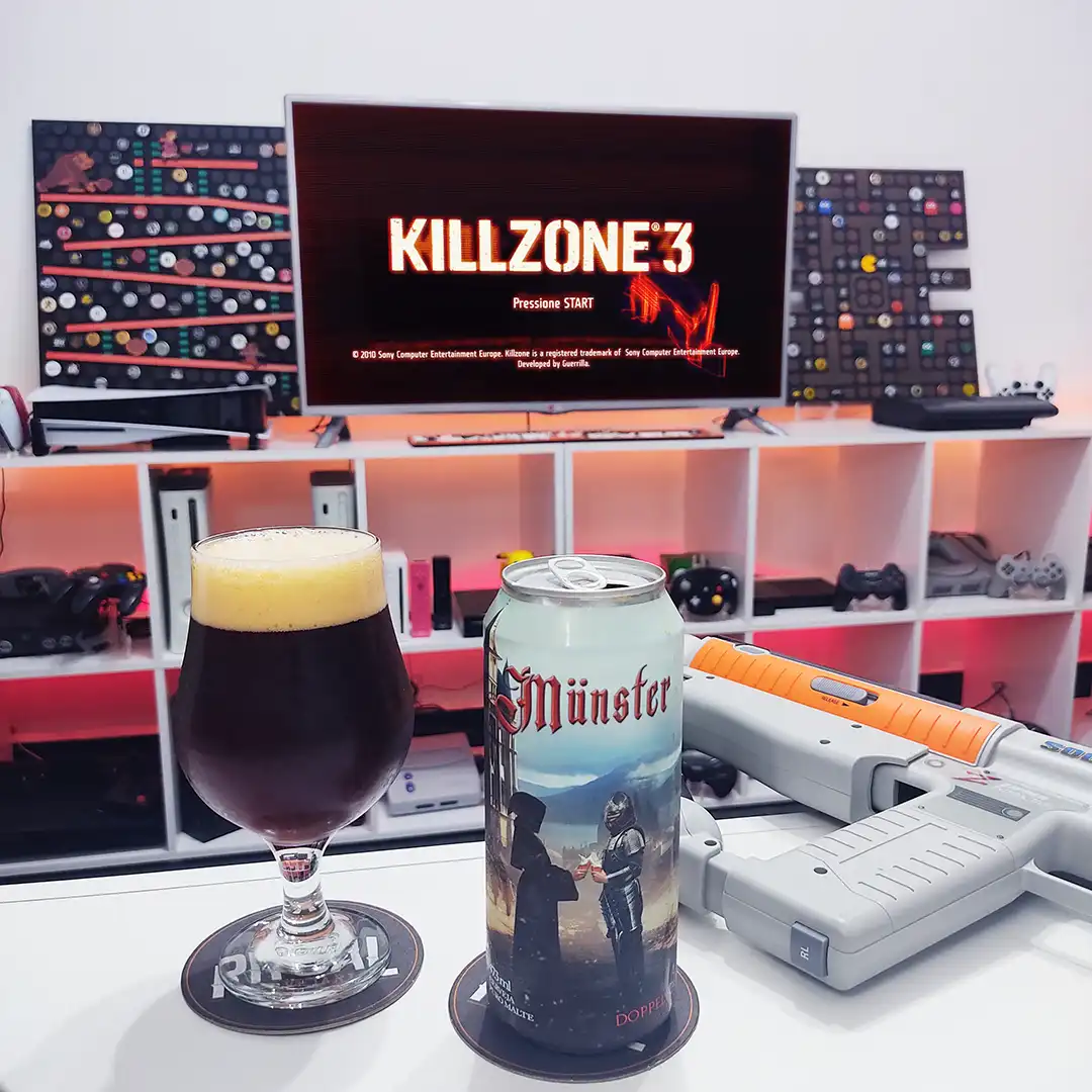 KillZone 3 no PlayStation 3 com Münster a Doppelbock da cervejaria Ritual