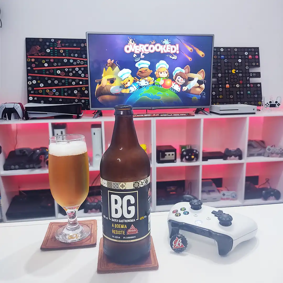 Baixa Gastronomia da Brüder, uma Light Lager com Overcooked no Xbox One