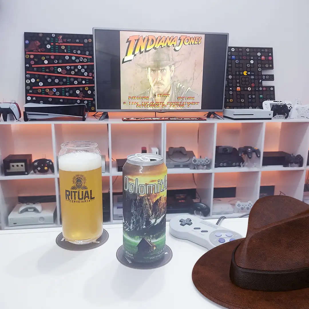 DolomitAz da Ritual Cervejaria com Indiana Jones' Greatest Adventures no SNES