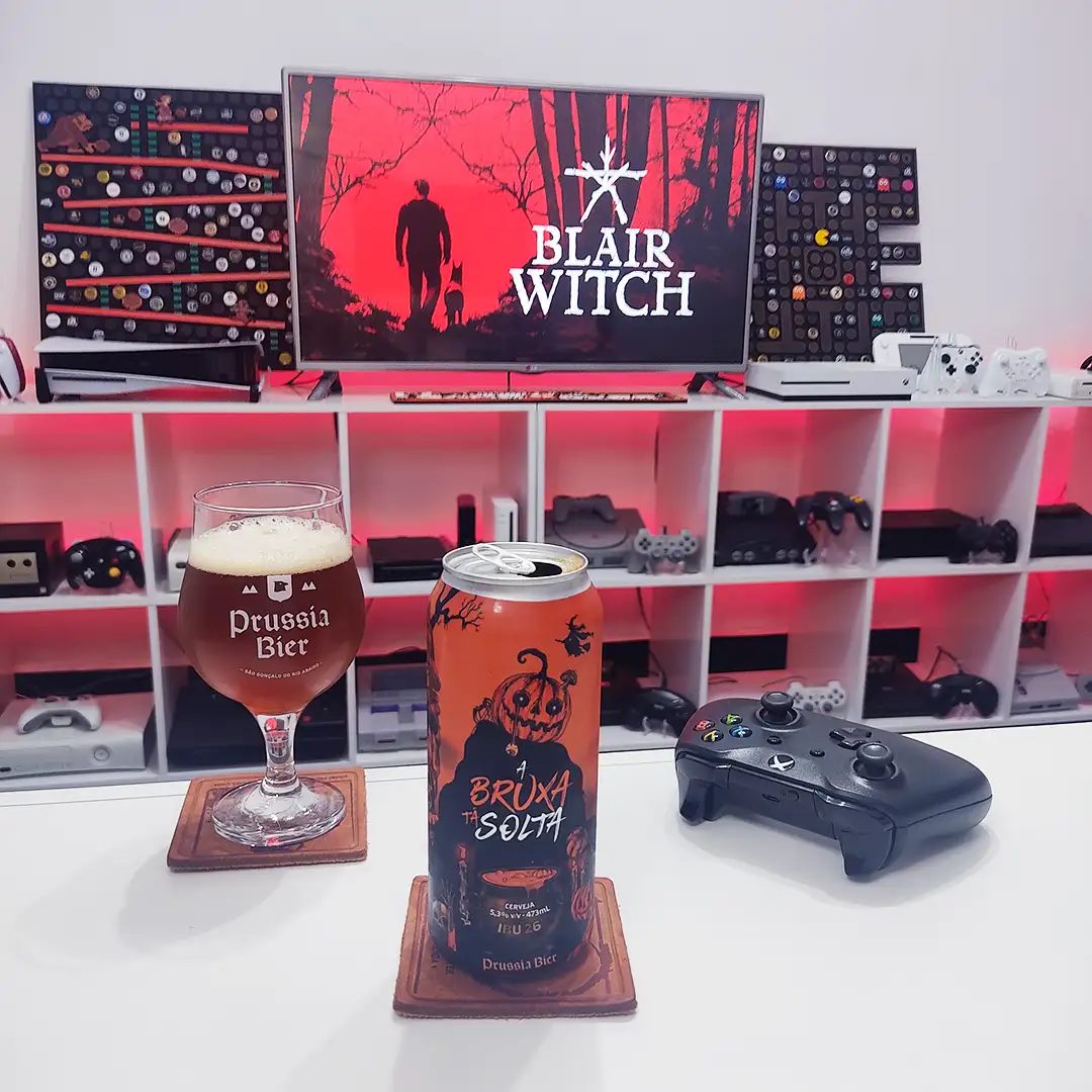 Bruxa de Blair no Xbox One com a Pumpkin Ale da Cervejaria Prussia Bier