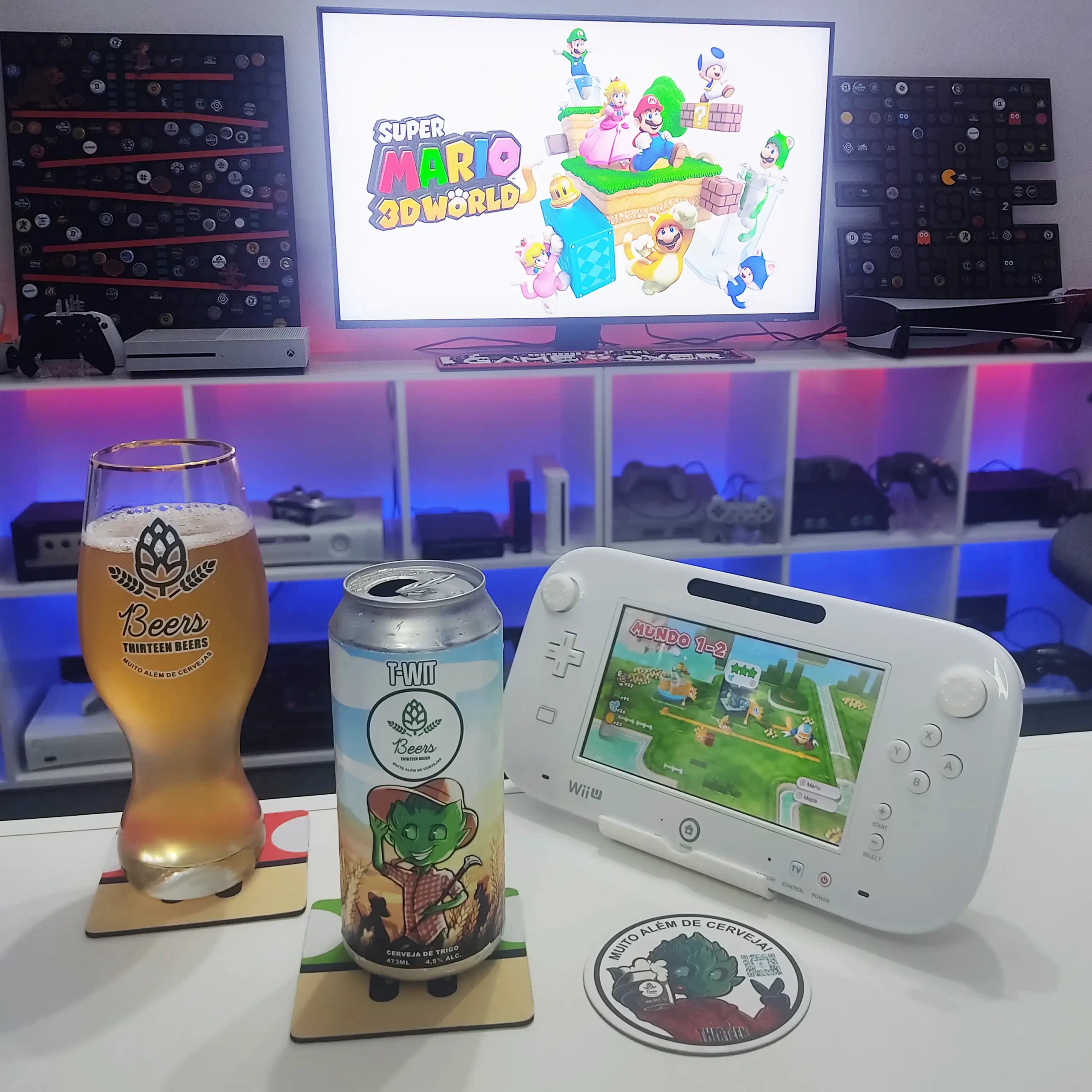 T-WIT, a Witbier da Thirteenbeers com Super Mario 3D World no Nintendo Wii U