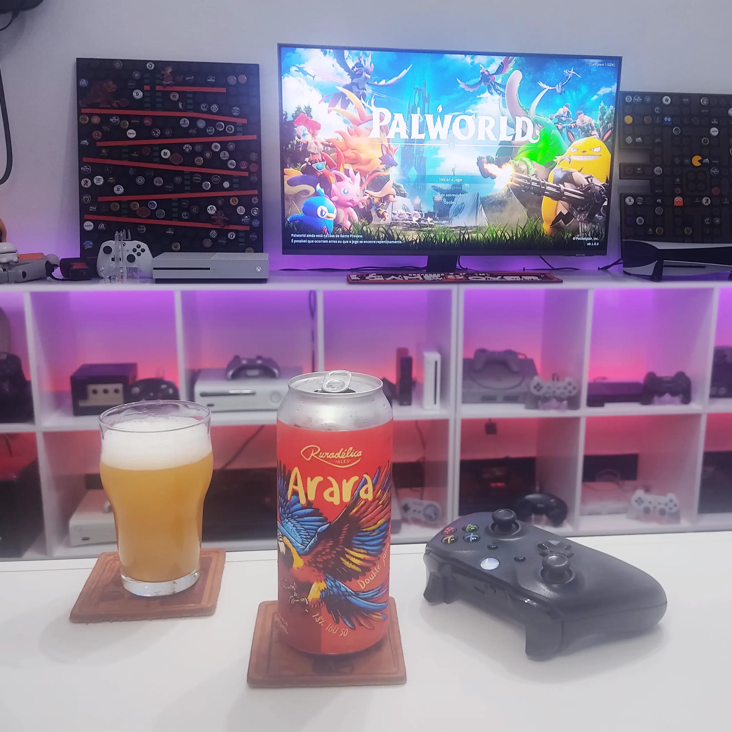 Começando uma nova aventura, Palworld Xbox One com a Arara, a Double Juicy IPA da Cervejaria Ruradélica