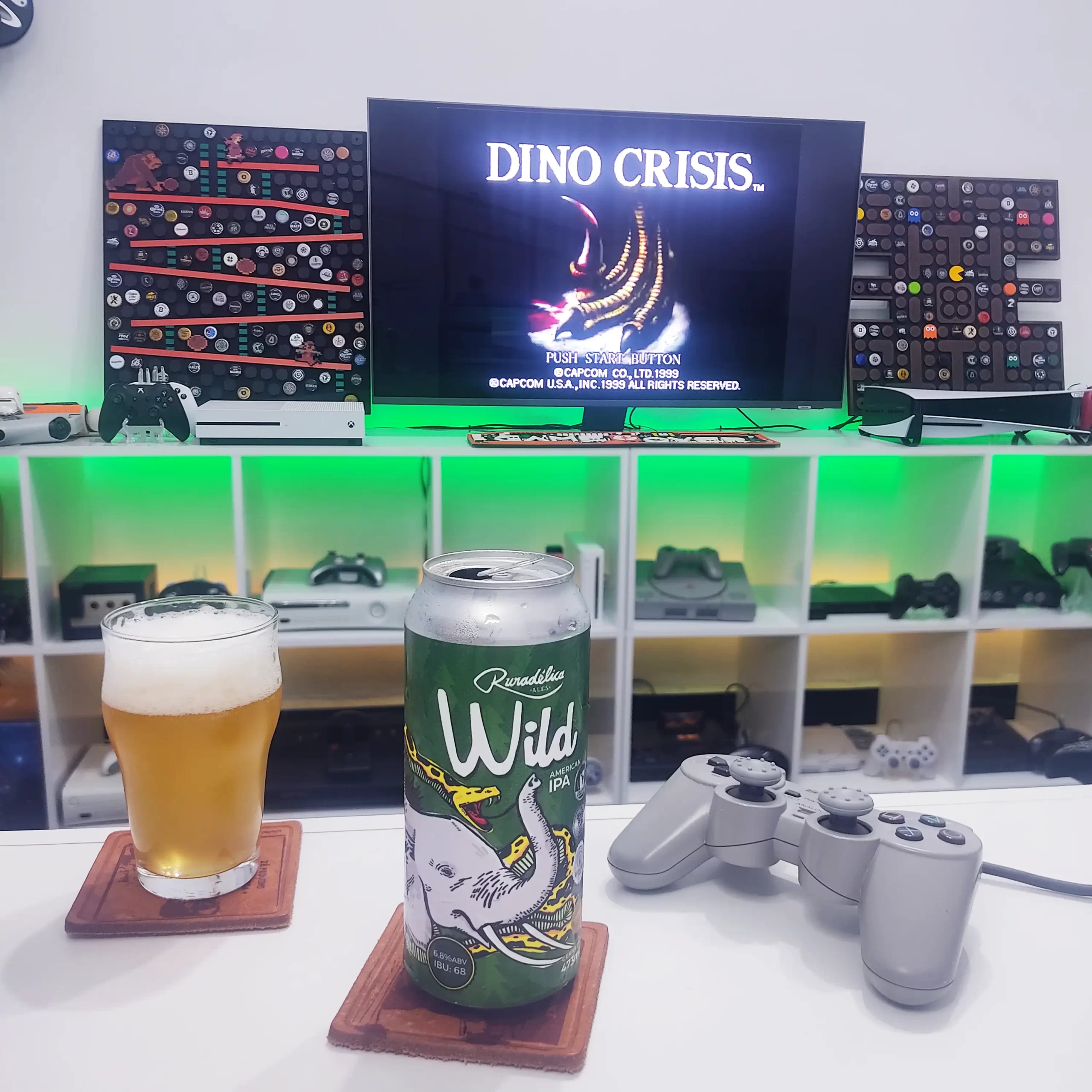 Wild a American IPA da Cervejaria Ruradélica com Dino Crisis, no PS1