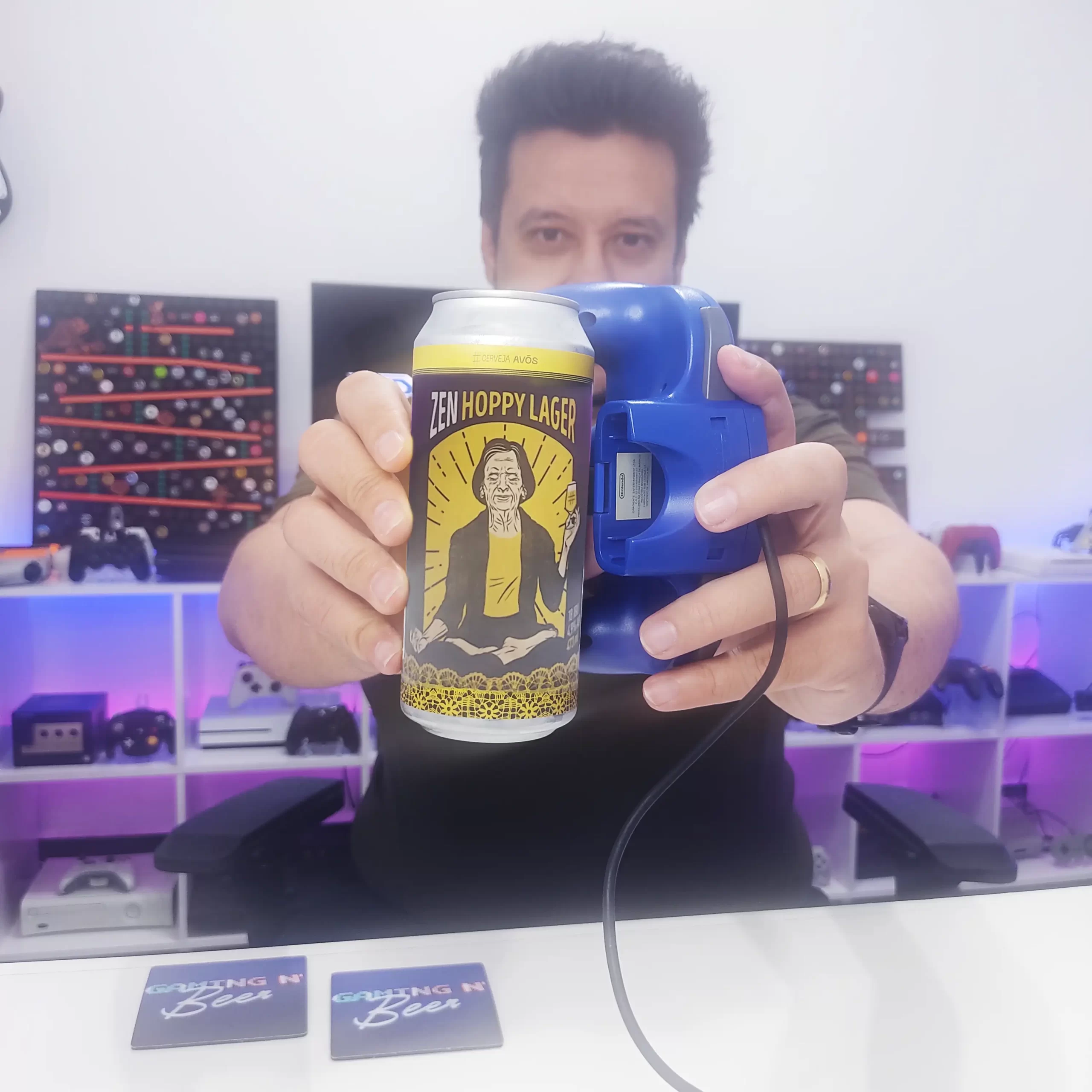 Perfect Dark no Nintendo 64 com a premiada Hop Lager Cerveja Avós