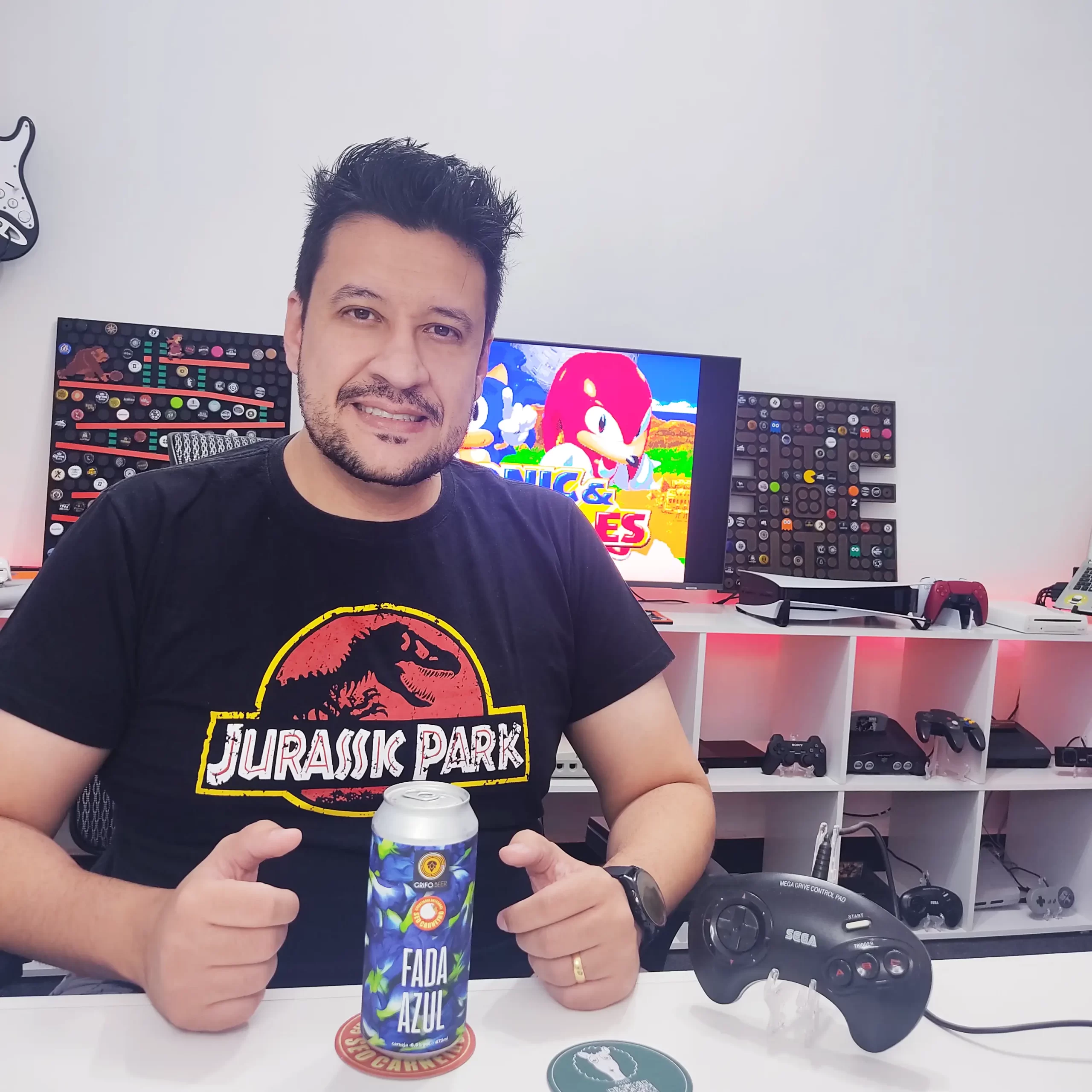 A Fada Azul - Saison com flor de Clitória da Seo Carneiro com Sonic & Knuckles