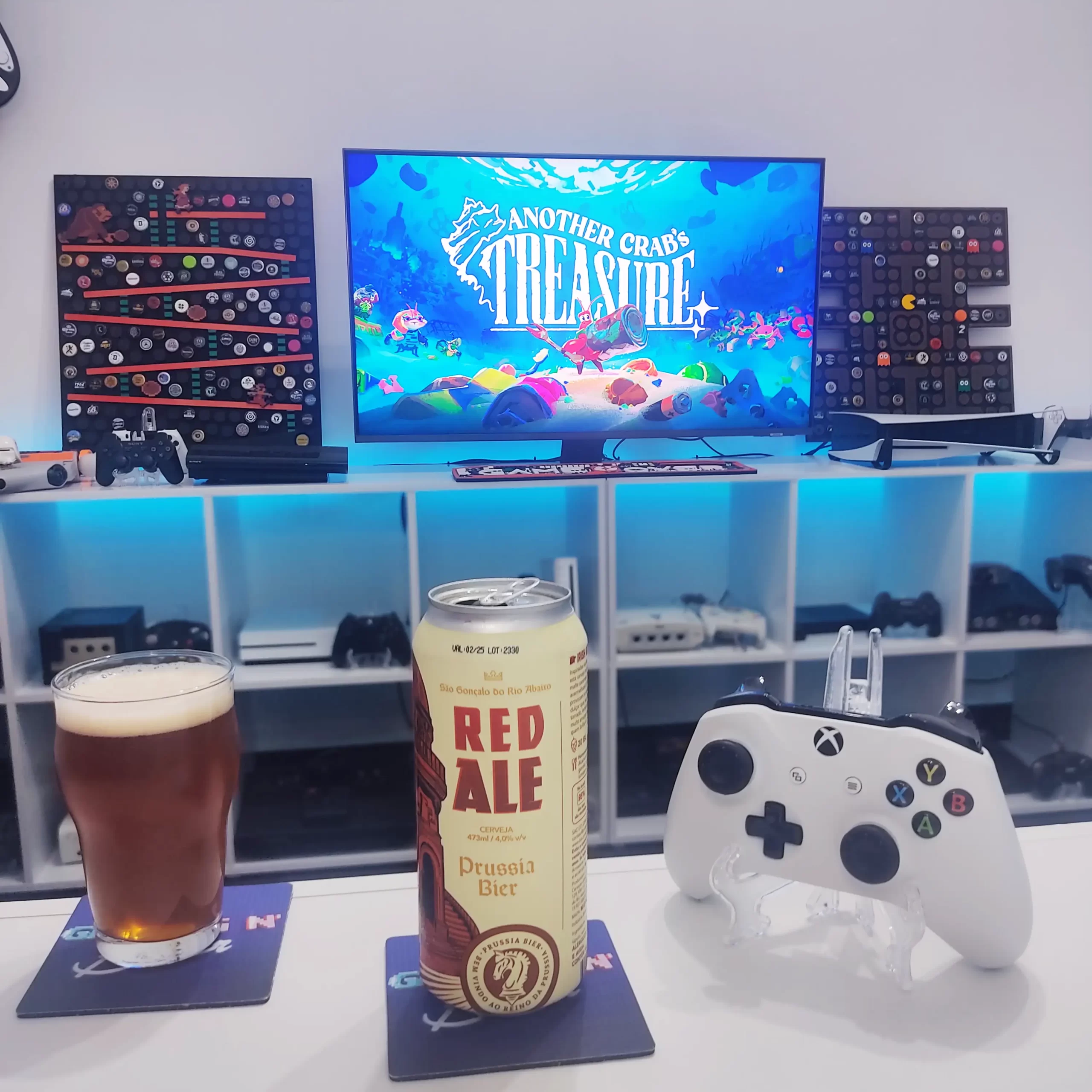 Another Crab's Treasure, aqui no Xbox One com a Irish Red Ale da Prussia Bier