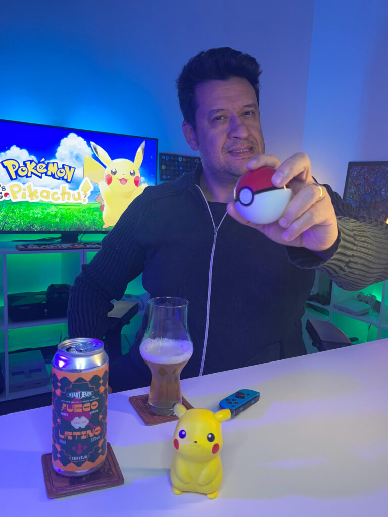 Fuego Latino da Cervejaria Stadt Jever com Pokémon Let 's Go Pikachu! no Switch