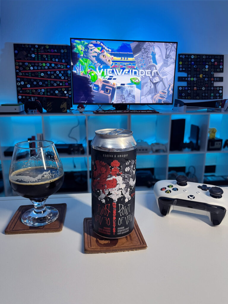 Cerveja Point of View ao lado de Viewfinder