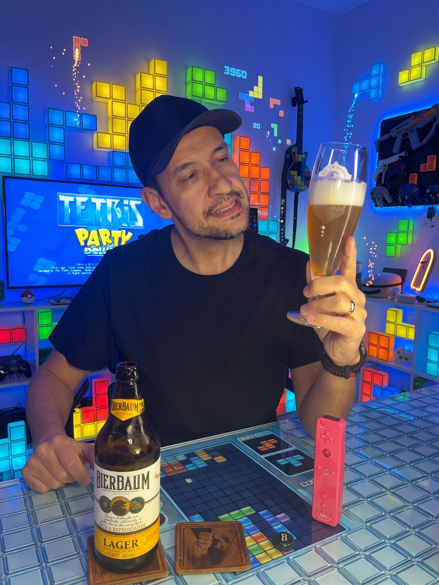 Tetris Party Deluxe no Nintendo Wii com a Lager da Bierbaum