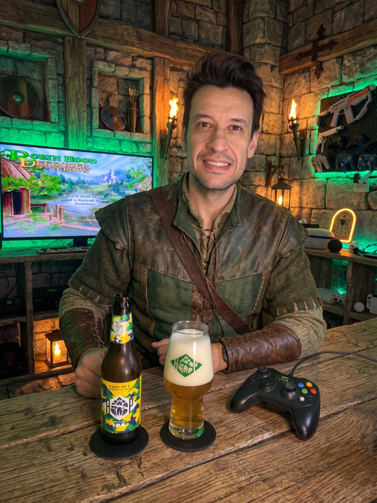 Robin Hood: Defender of the Crown no Xbox Clássico com a Hop Session IPA da Caixa da Alegria