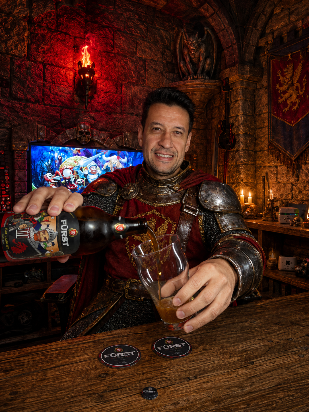 Super Ghosts 'n Goblins no Super Nintendo com a Red Ale da Furst