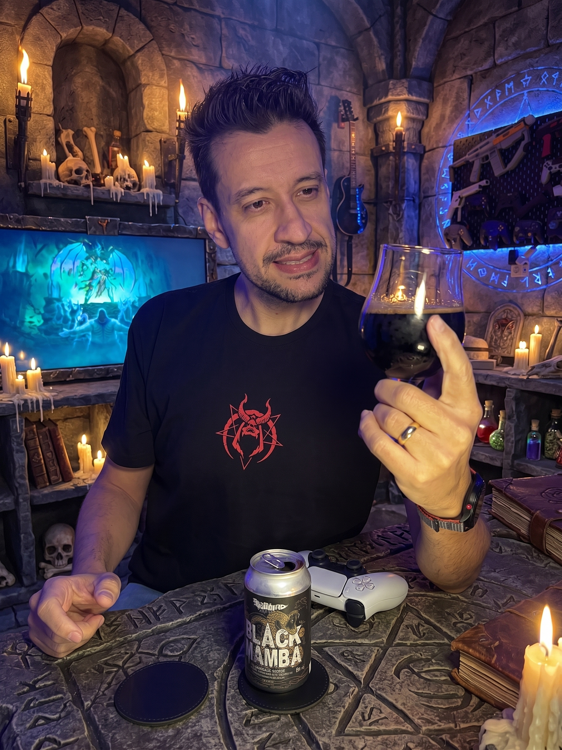 Diablo 4 no PS5 com a Imperial Stout Black Mamba da Haunted Brewing