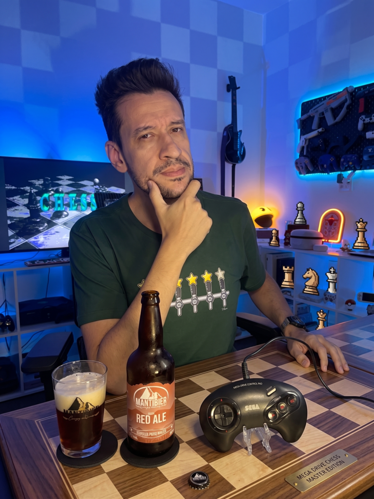Chess no Mega Drive com a Irish Red Ale da Mantibier