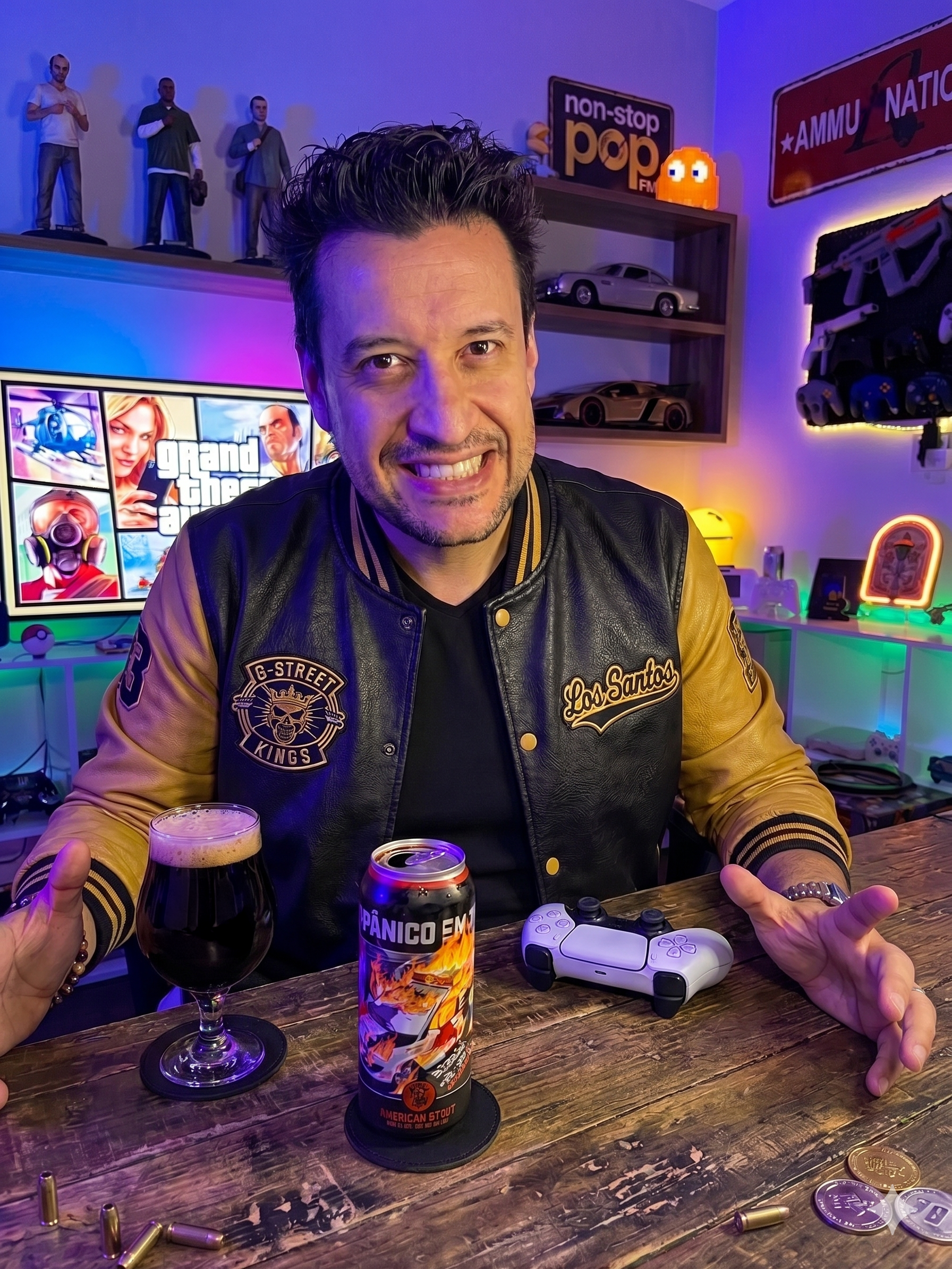 GTA V no PlayStation 5 com a American Stout da Smoked Brew