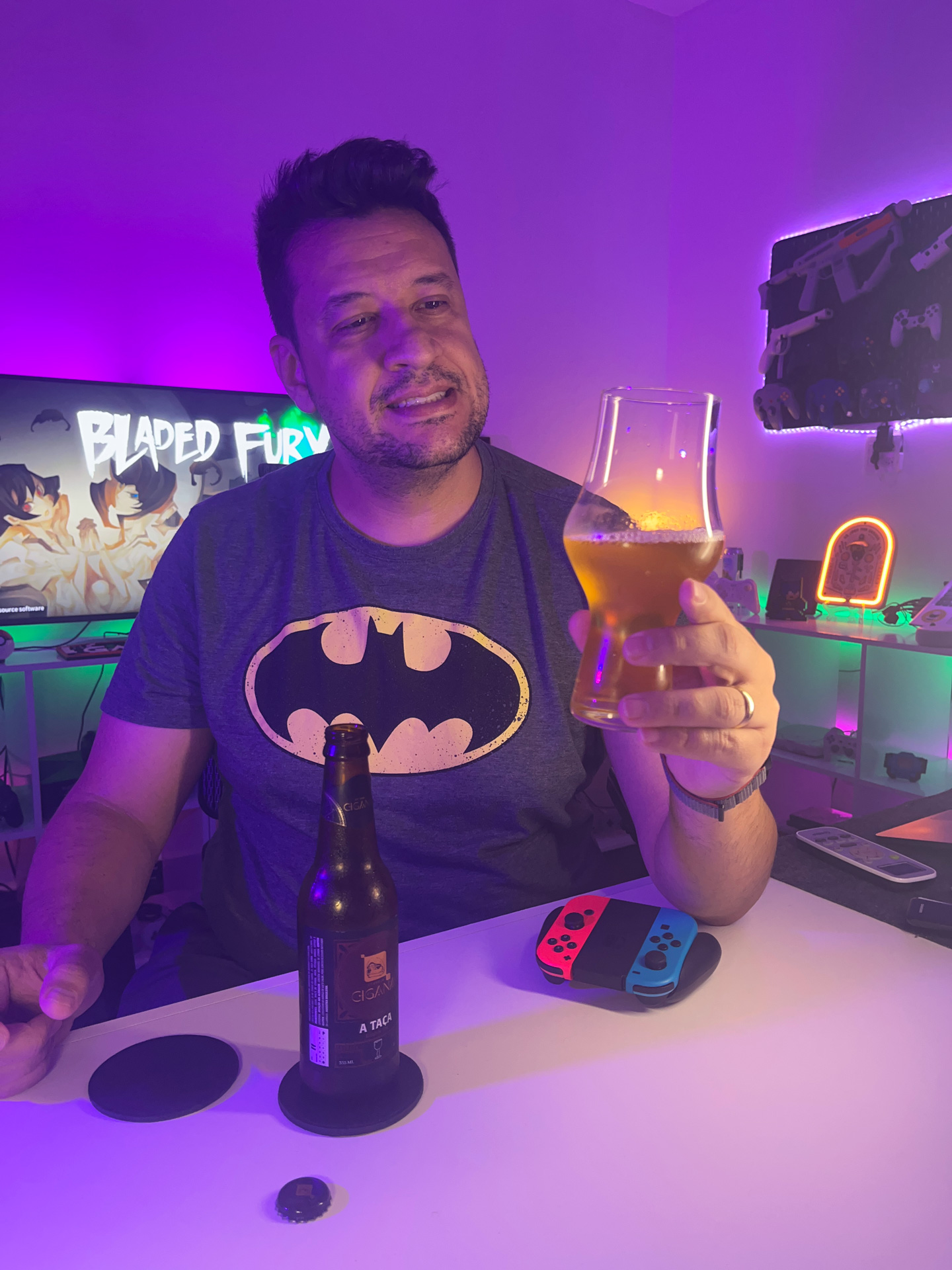 Bladed Fury no Nintendo Switch com a Taça Double IPA da Cigana Cervejaria