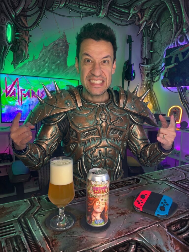 Valfaris no Nintendo Switch com a West Coast Double IPA da Cervejaria Overall