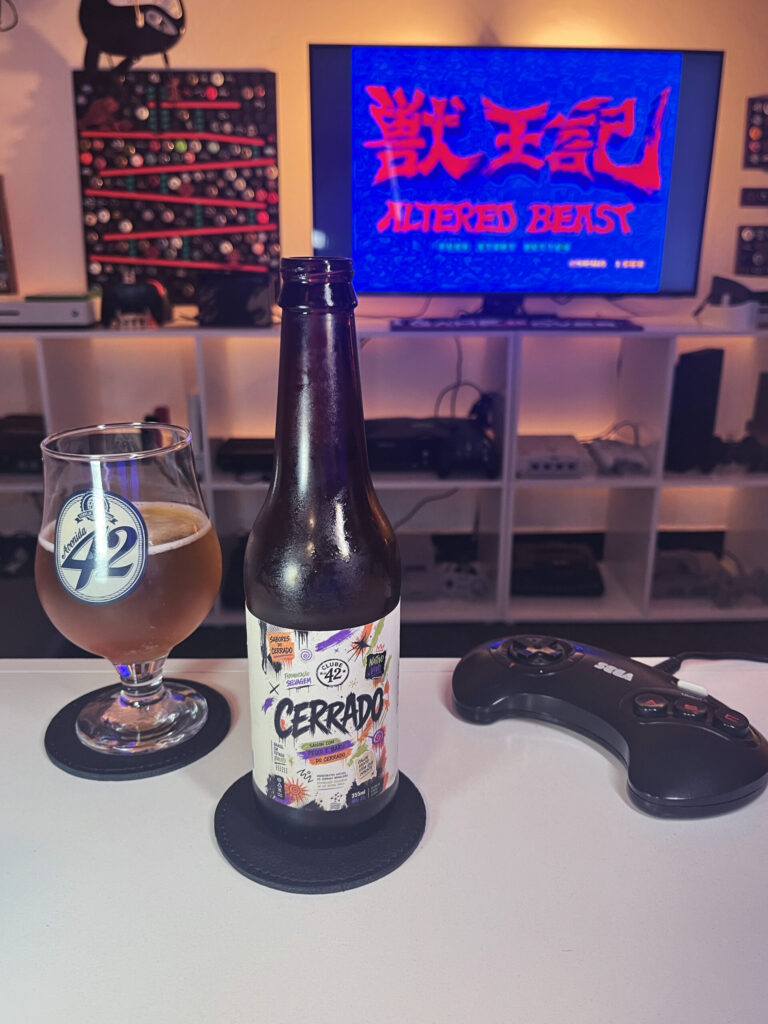 Combinação da Saison Cerrado, da Avenida 42, com Altered Beast no Mega Drive.