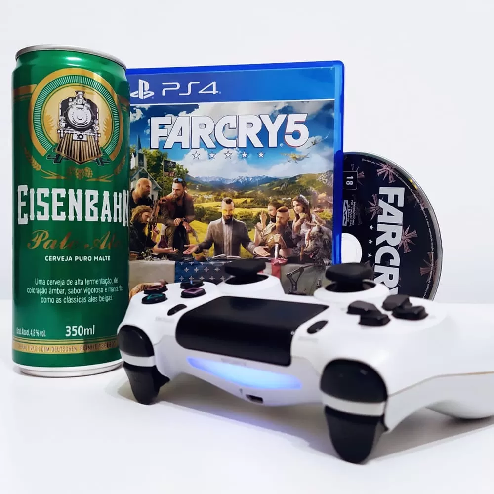 Far Cry 5 com a Pale Ale da Eisenbahn