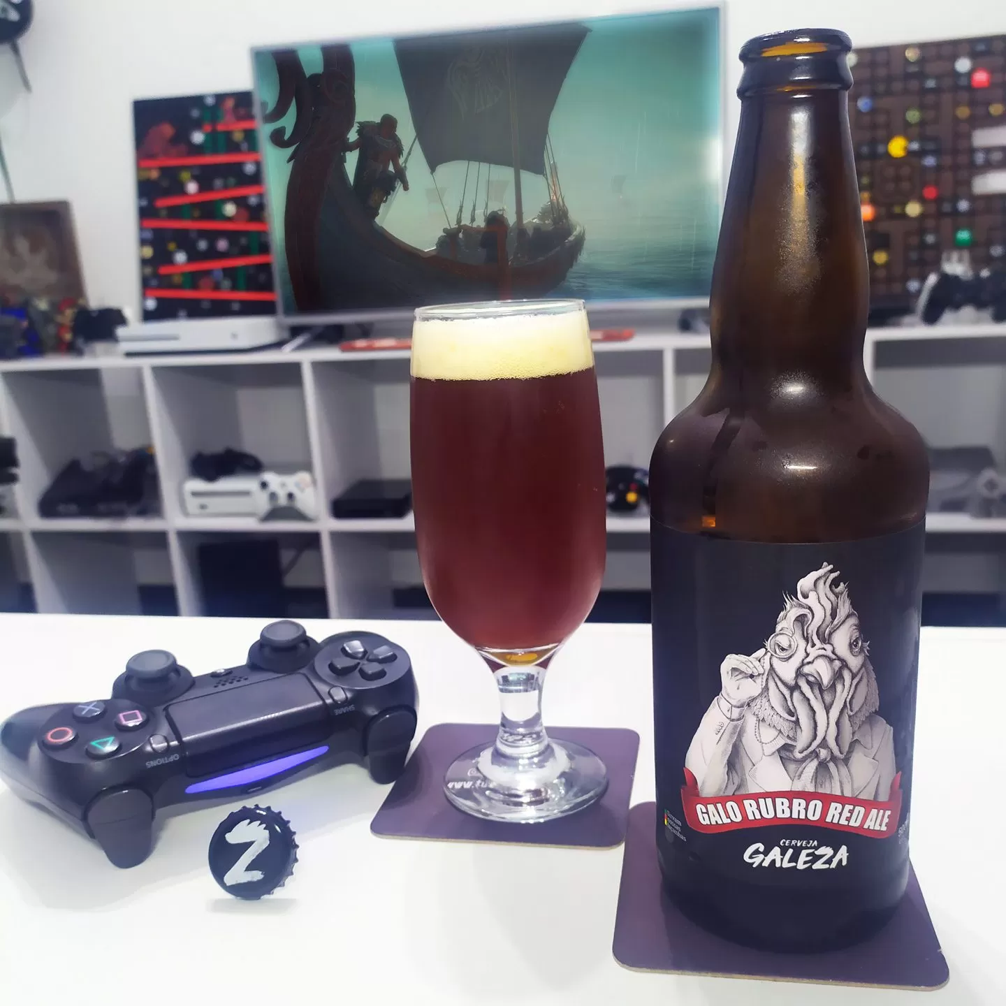 Galo Rubro da cervejaria Galeza com Assassin’s Creed Valhalla