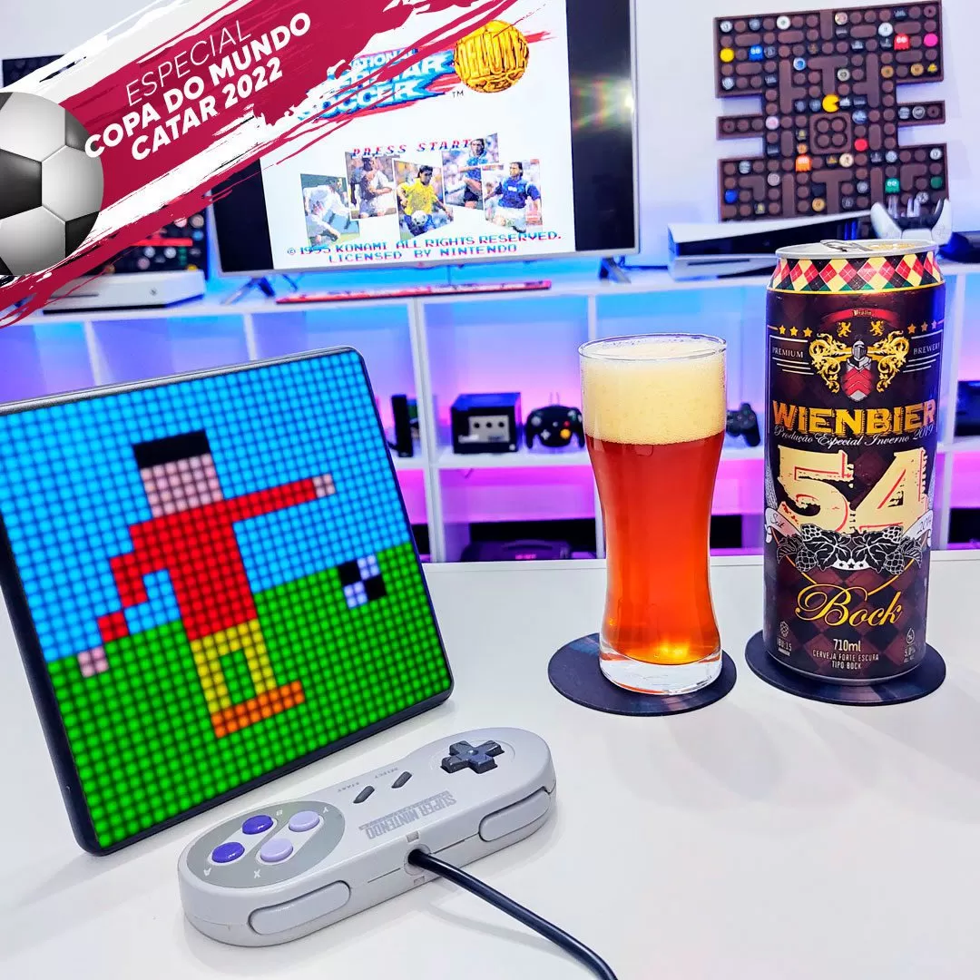 Semifinais, International Superstar Soccer no SNES com a Bock da Wienbier