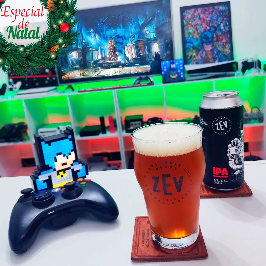 Provando a Zev American IPA com Batman: Arkham Origins