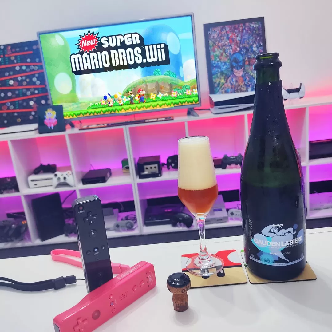 Feliz Ano Novo! Com Gauden La Bière Dark Strong Ale com New Super Mario Bros. Wii